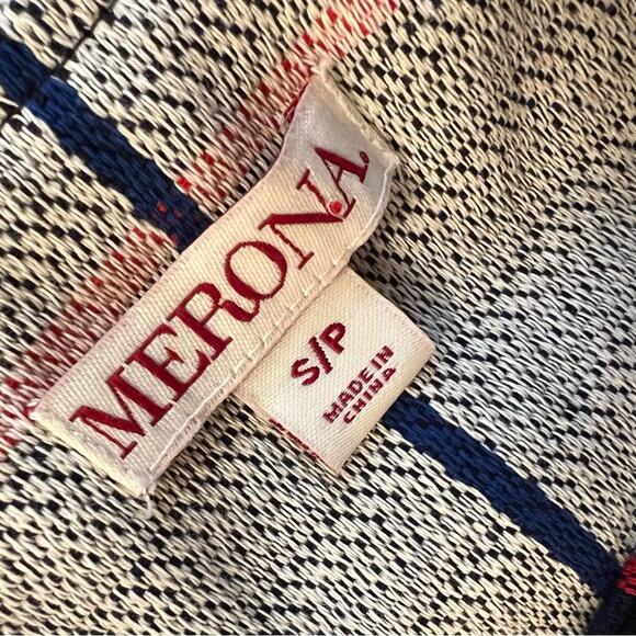 Merona Minimalist Plaid Spring Summer Zip Jacket S/P Office Career Casual Preppy - Picture 2 of 11